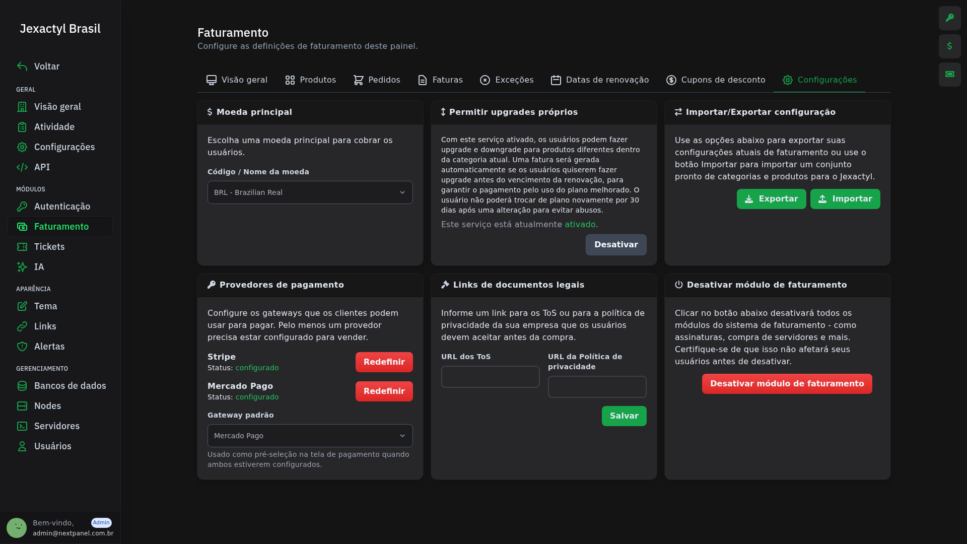 Configuração de Provedores de Pagamento